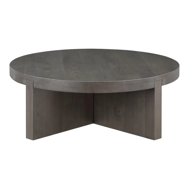 Modern European furniture - Oak Cross-Base Round Coffee Table - www.oroa.com