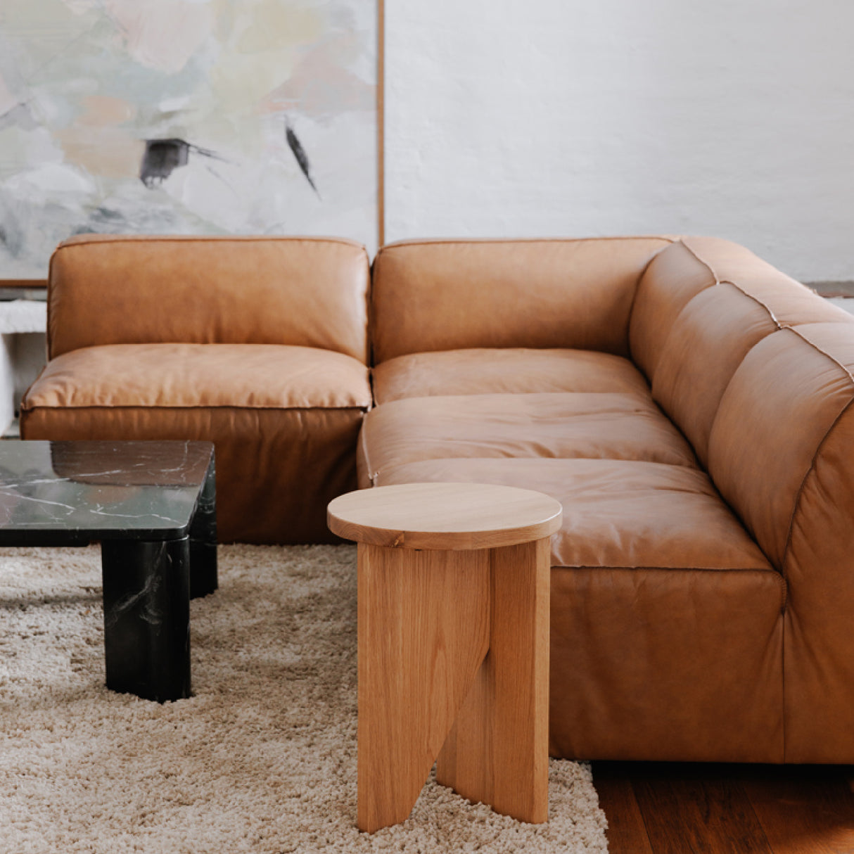 Modern European furniture - Wooden Cross-Base Accent Table - www.oroa.com