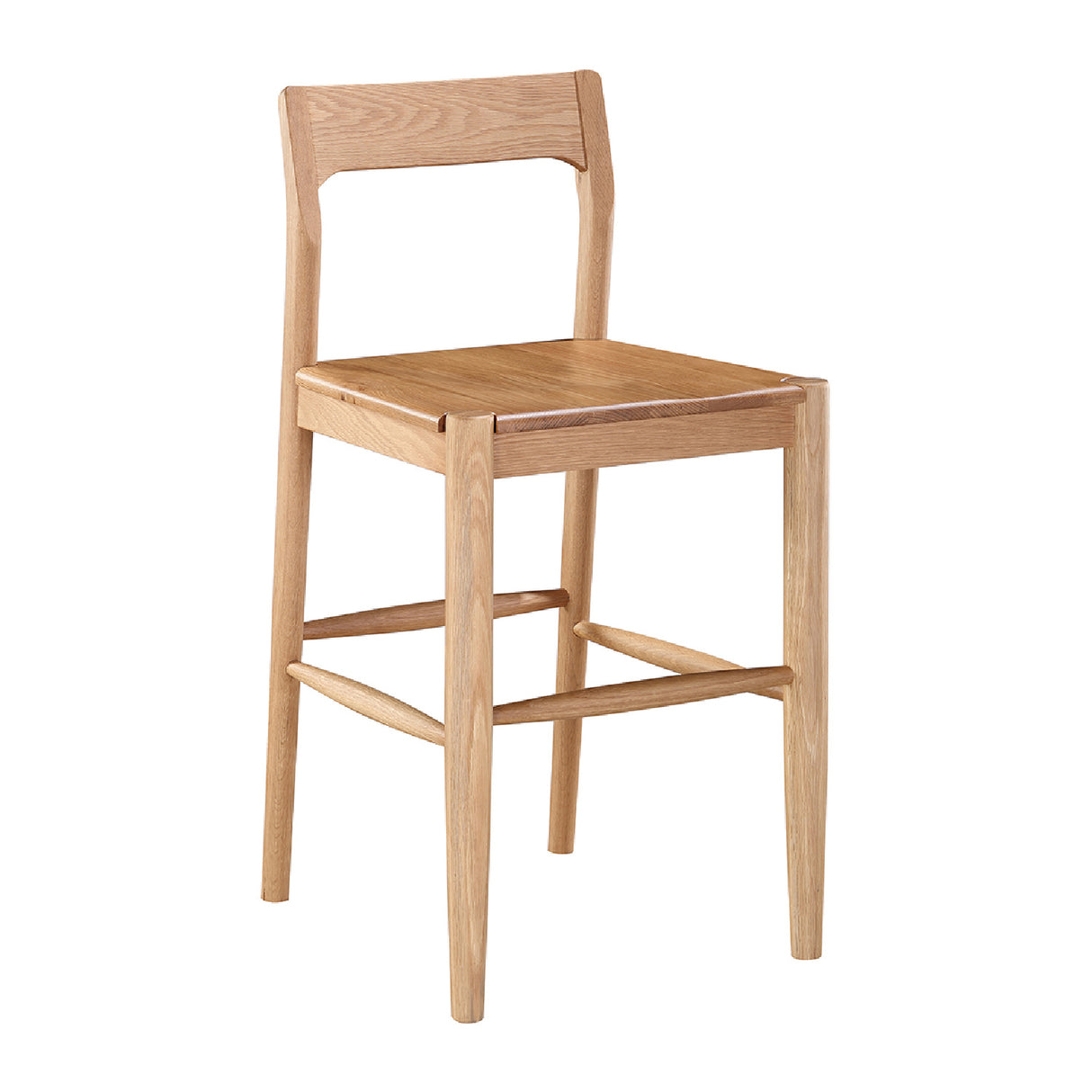 Modern European furniture - Solid Wood Open-Back Counter Stool - www.oroa.com
