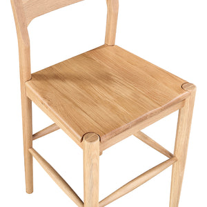 Modern European furniture - Solid Wood Open-Back Counter Stool - www.oroa.com