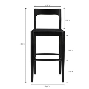 Solid Wood Open-Back Bar Stool | Novi Living Owing | Oroa.com