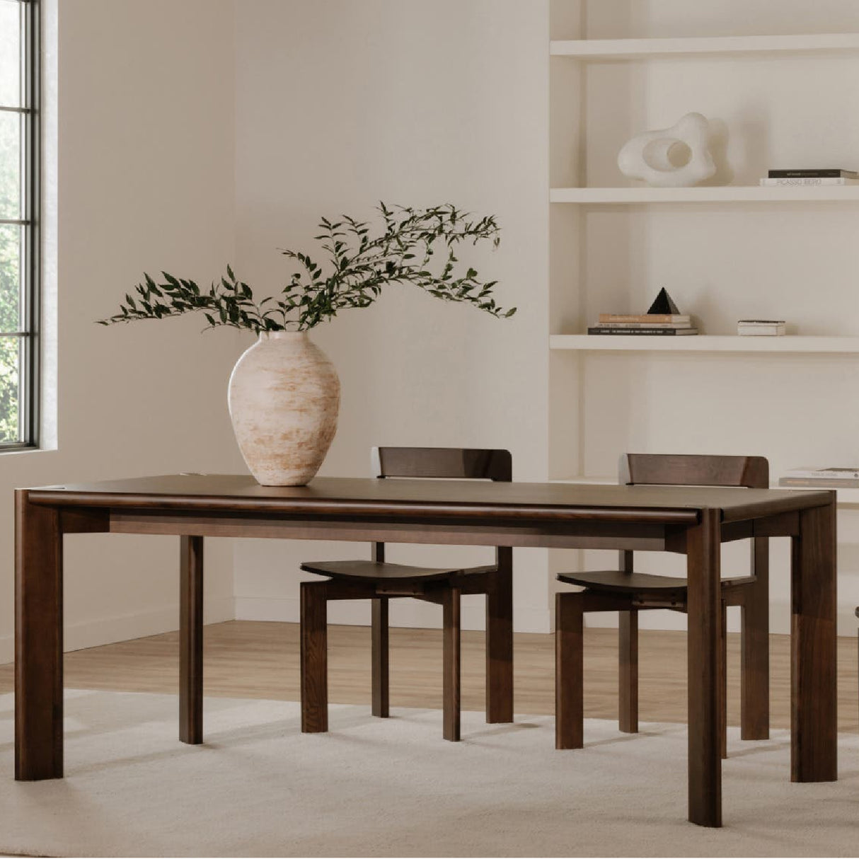 Modern European furniture - Brown Wooden Dining Chairs (2) - www.oroa.com