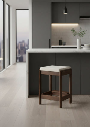 Modern European furniture - Wooden Padded Seat Counter Stool - www.oroa.com
