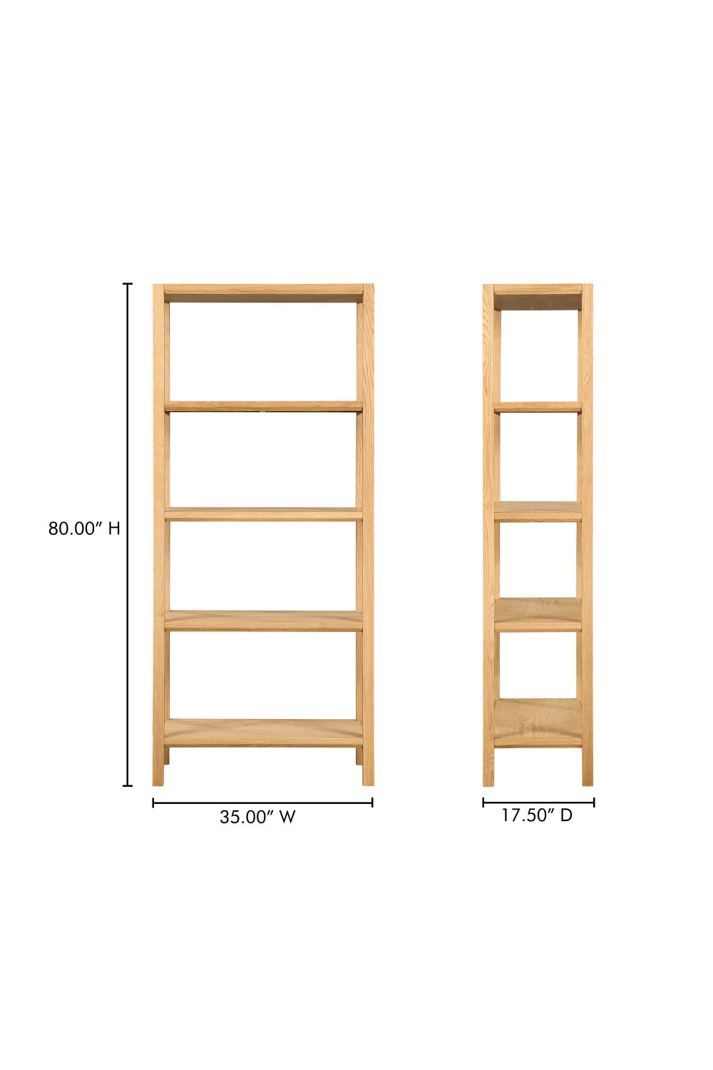 Oak Veneer Wood Bookcase | Nolan | Oroa.com
