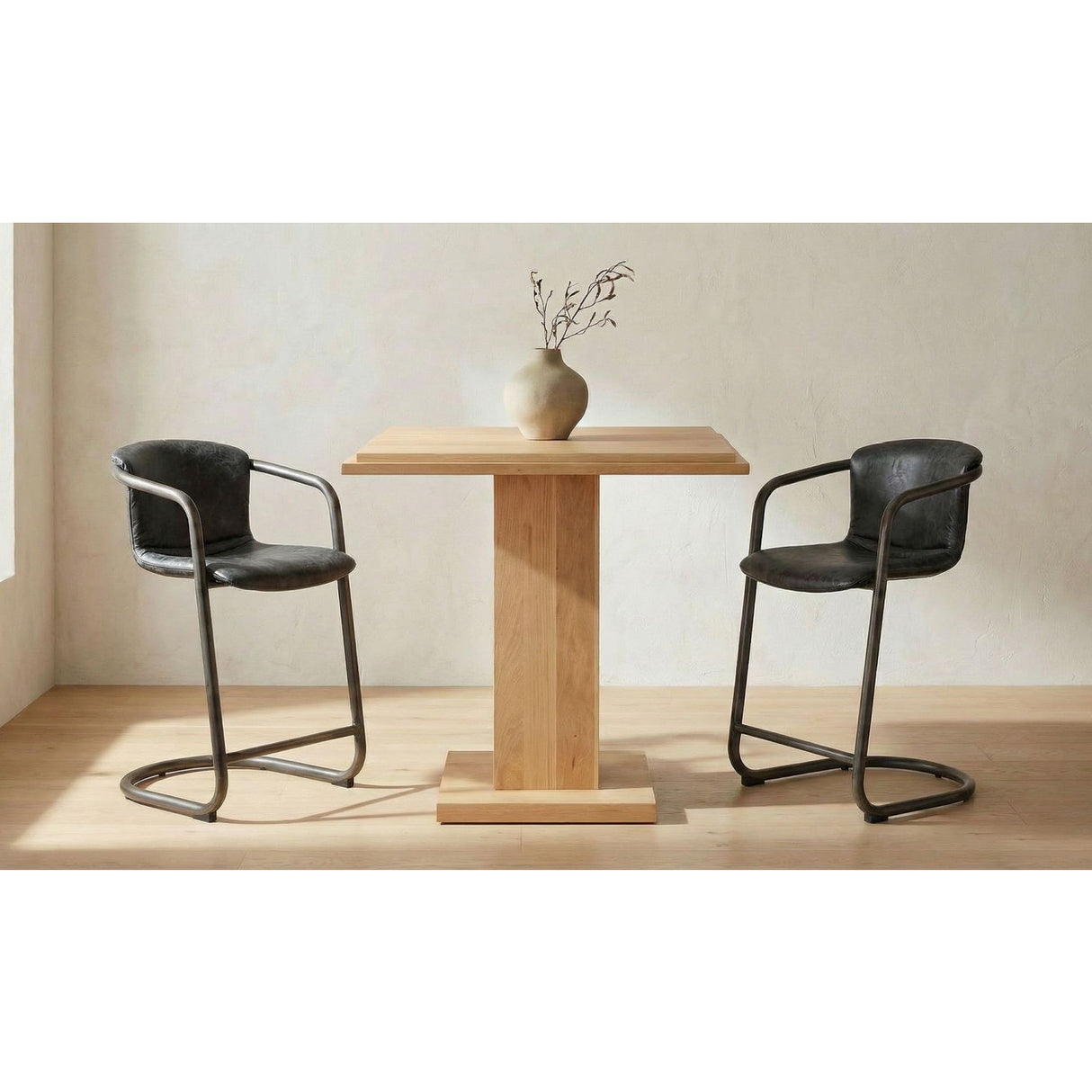   Natural Oak Square Bar Table | Oroa.com