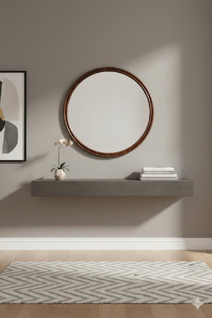   Modern European furniture - Oak Round Wall Mirror - www.oroa.com | Oroa.com
