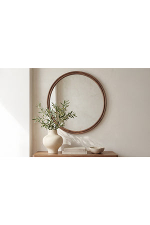  Modern European furniture - Oak Round Wall Mirror - www.oroa.com | Oroa.com