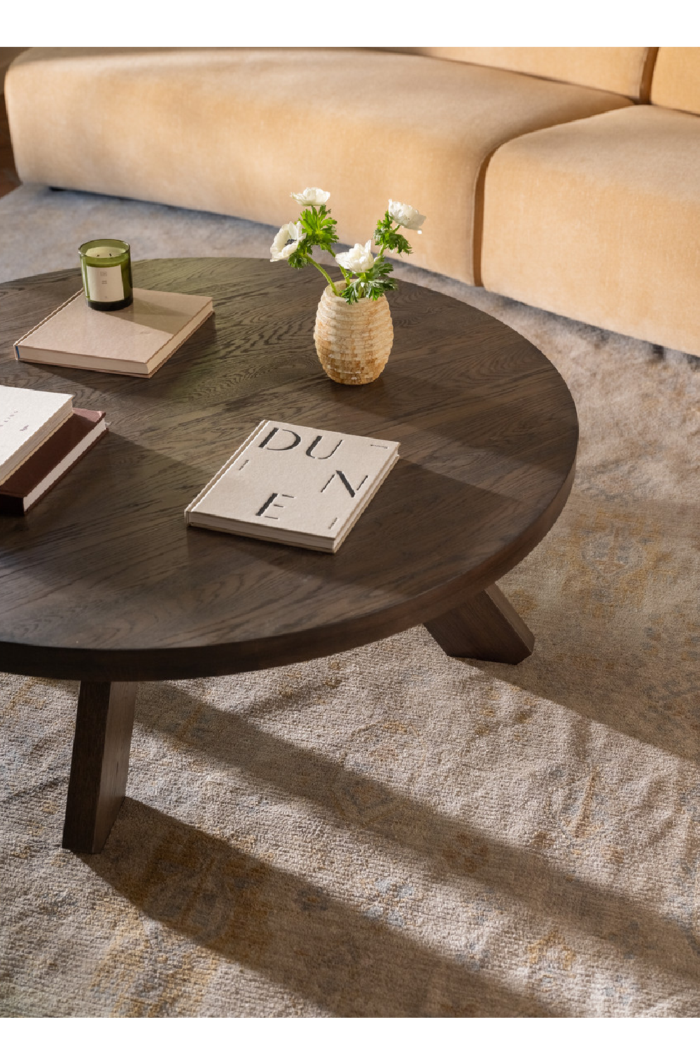 Solid Oak Round Coffee Table | Novi Living Alden | Oroa.com