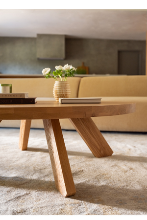 Solid Oak Round Coffee Table | Novi Living Alden | Oroa.com