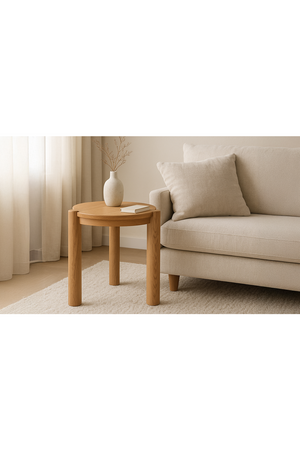 3-Legged Solid Oak Side Table | Novi Living Jack | Oroa.com