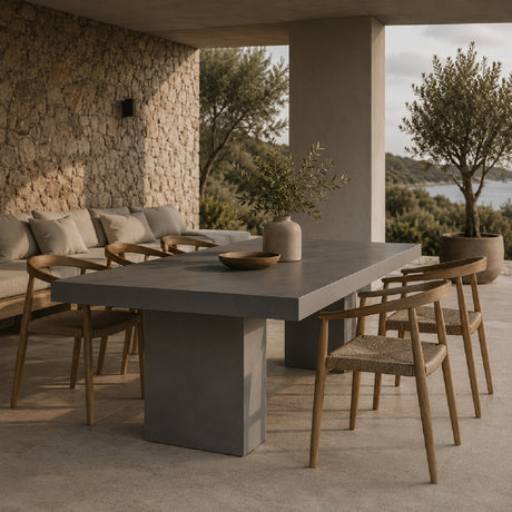   Modern European furniture - Gray Concrete Outdoor Dining Table - www.oroa.com | Oroa.com