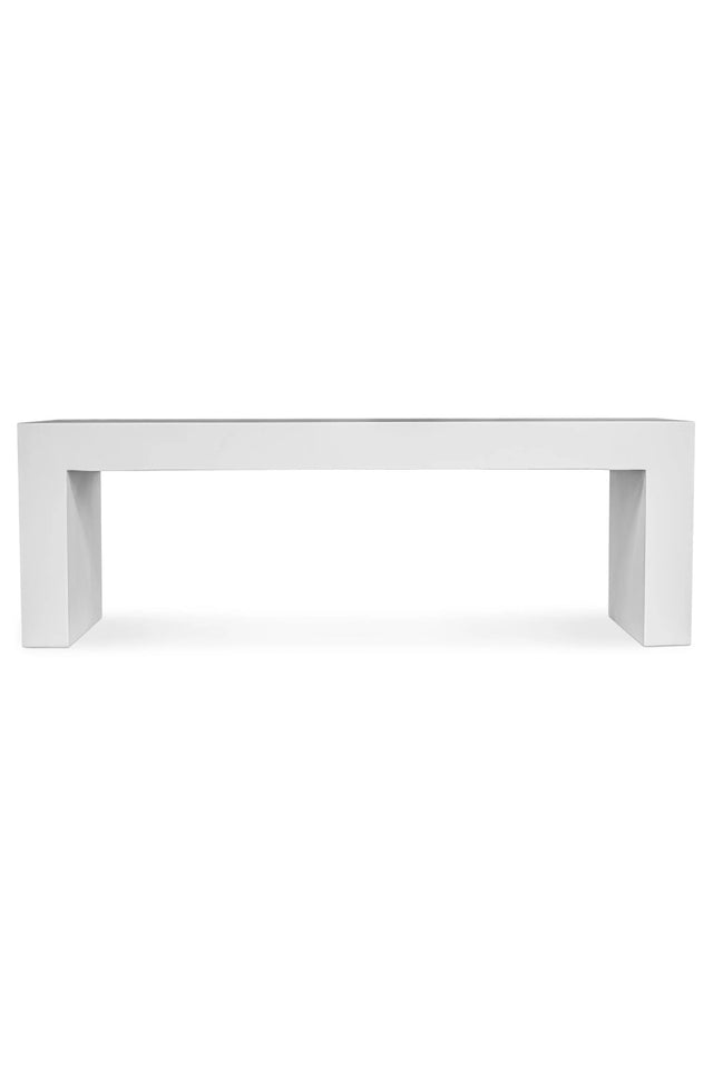 Modern European furniture - White Concrete Outdoor Bench - www.oroa.com