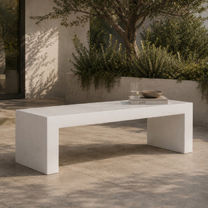   Modern European furniture - White Concrete Outdoor Bench - www.oroa.com | Oroa.com