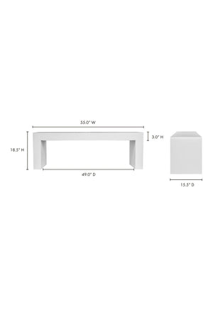 Modern European furniture - White Concrete Outdoor Bench - www.oroa.com