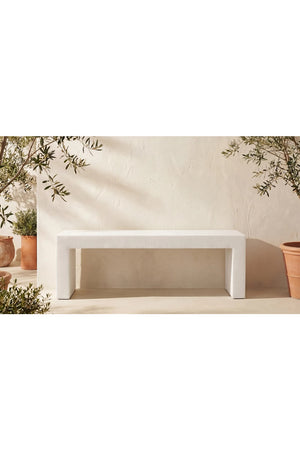 Modern European furniture - White Concrete Outdoor Bench - www.oroa.com