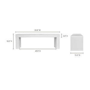   Modern European furniture - White Concrete Outdoor Bench - www.oroa.com | Oroa.com