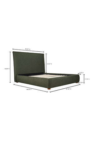 Modern European furniture - Green Tall Headboard King Bed - www.oroa.com