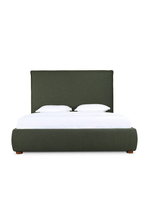 Modern European furniture - Green Tall Headboard King Bed - www.oroa.com