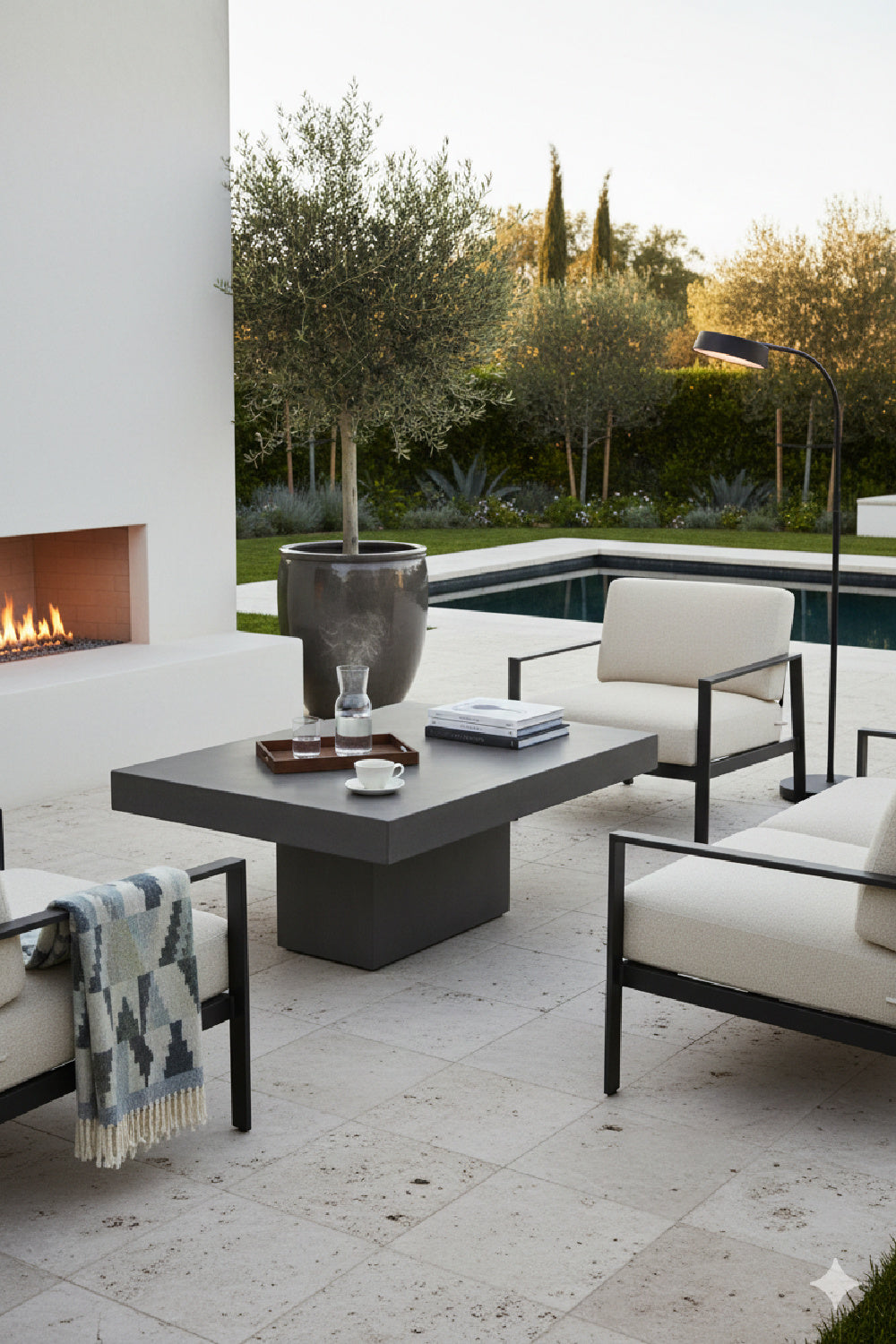 Modern European furniture - Gray Concrete Outdoor Coffee Table - www.oroa.com