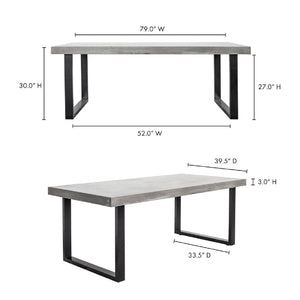   Modern European furniture - Gray Cement Indoor/Outdoor Dining Table L - www.oroa.com | Oroa.com