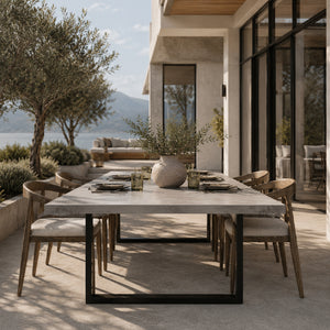   Modern European furniture - Gray Cement Indoor/Outdoor Dining Table L - www.oroa.com | Oroa.com