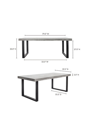 Gray Cement Indoor/Outdoor Dining Table L | Novi Living Jedrik | Oroa.com