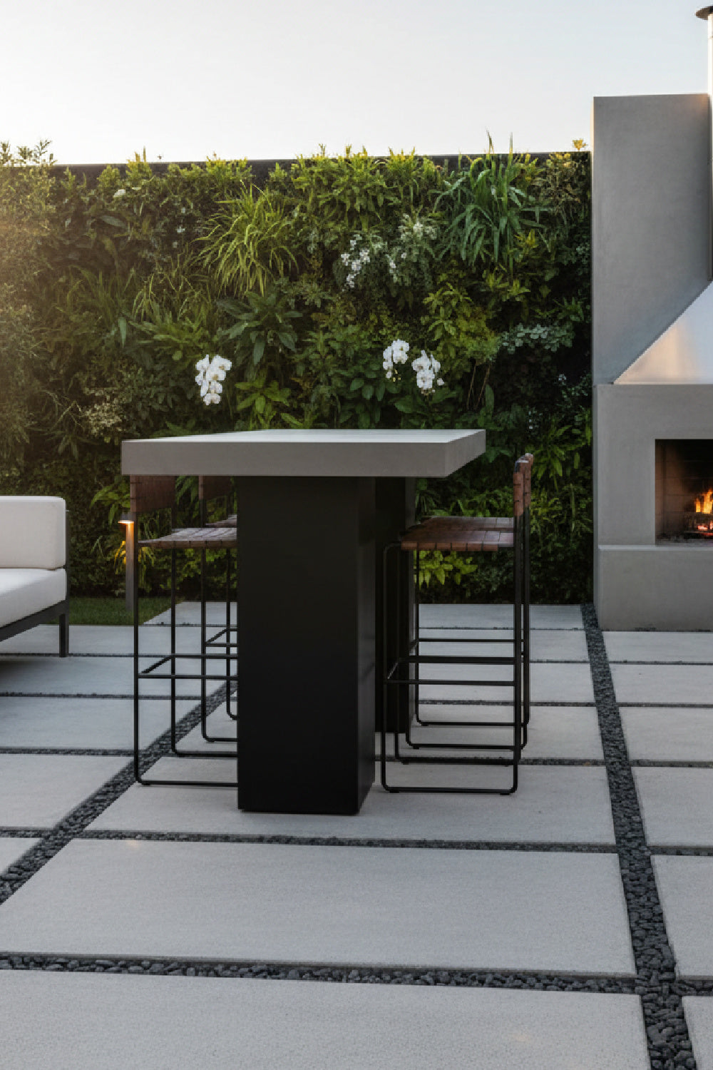 Gray Concrete Outdoor Bar Table | Novi Living Lithic | Oroa.com
