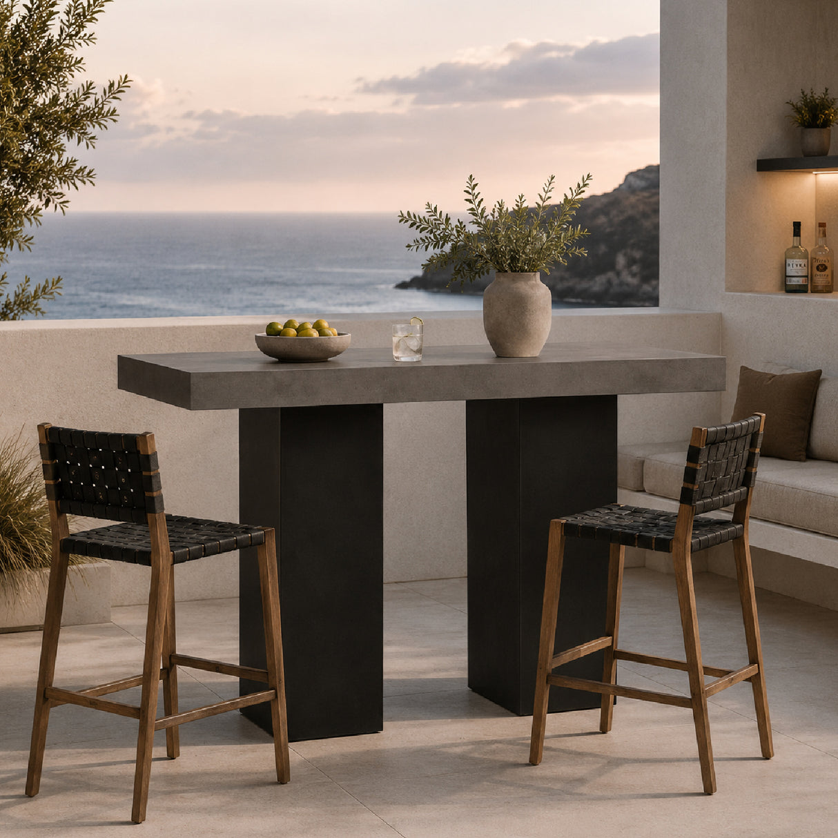   Modern European furniture - Gray Concrete Outdoor Bar Table - www.oroa.com | Oroa.com