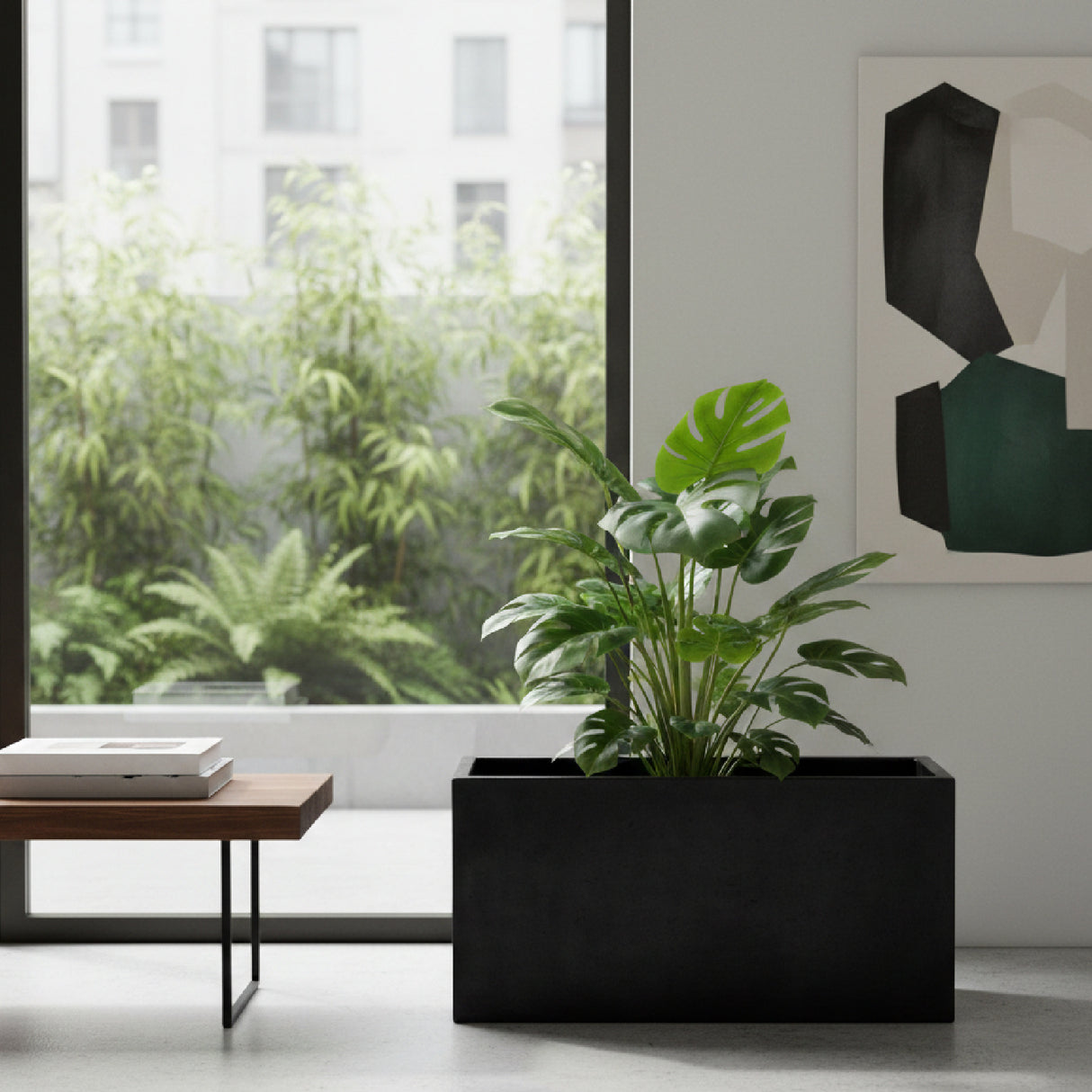Modern European furniture - Black Concrete Indoor/Outdoor Planter - www.oroa.com
