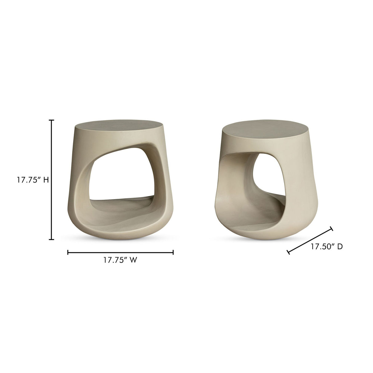 Monolithic Concrete Indoor/Outdoor Stool | Novi Living Rothko | Oroa.com