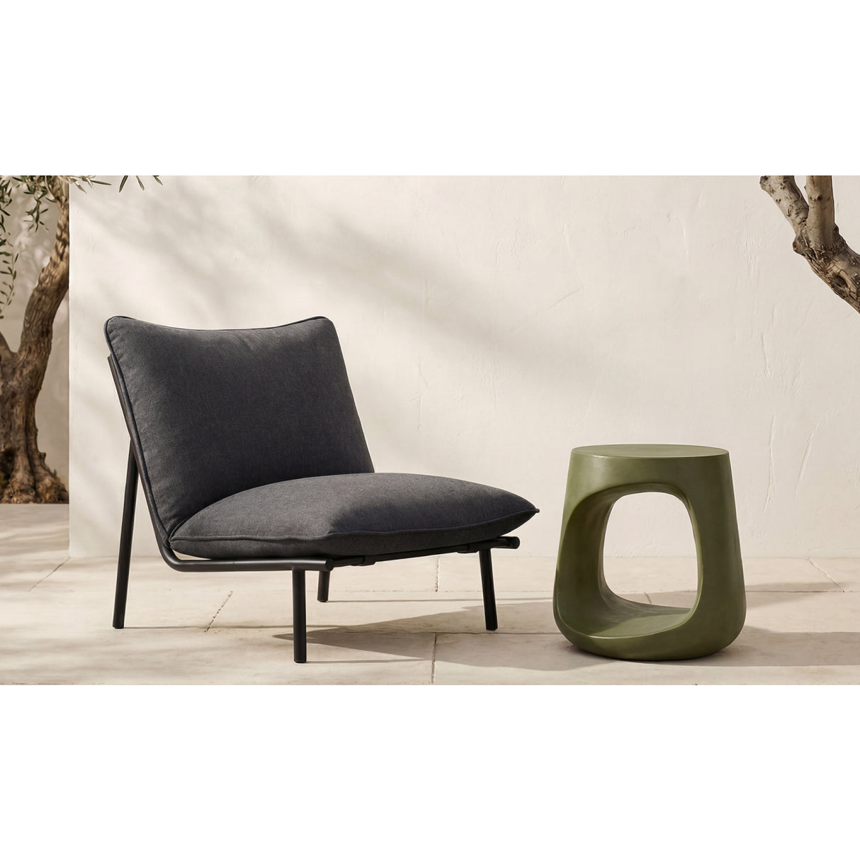 Monolithic Concrete Indoor/Outdoor Stool | Novi Living Rothko | Oroa.com