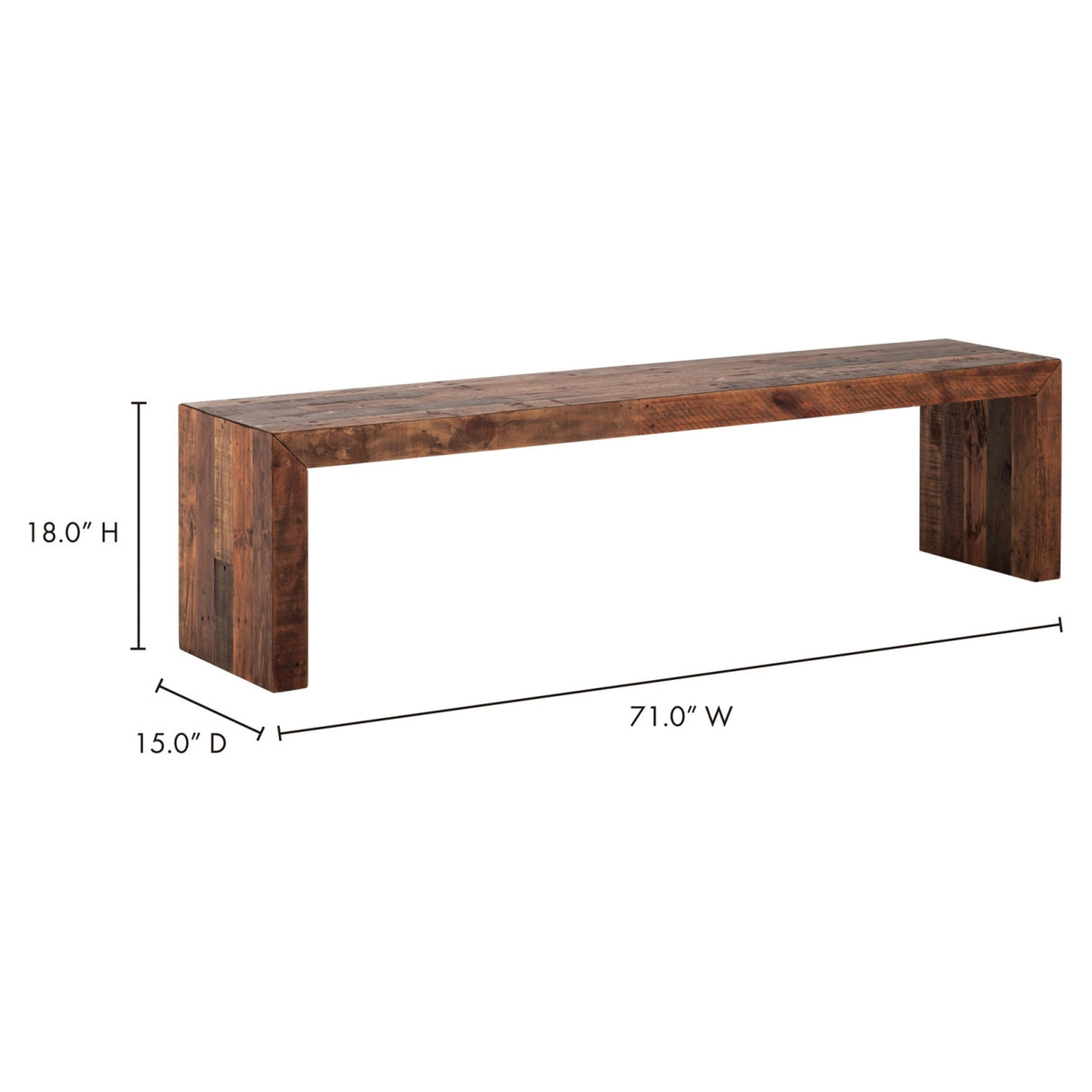 Modern European furniture - Rustic Pine Dining Bench - www.oroa.com