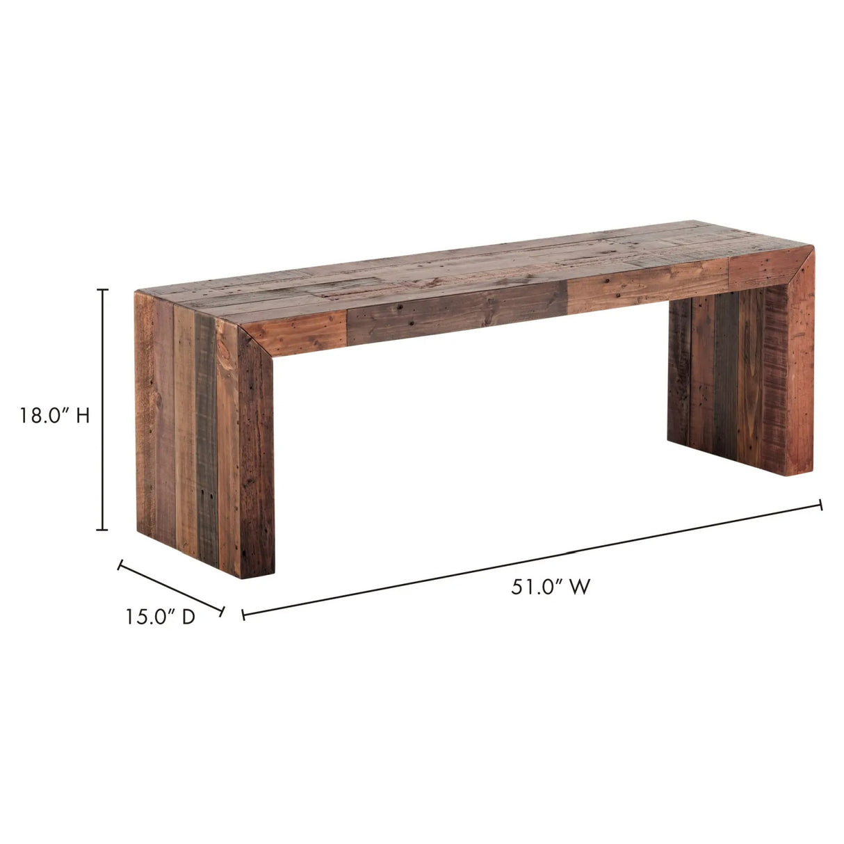 Modern European furniture - Rustic Pine Dining Bench - www.oroa.com