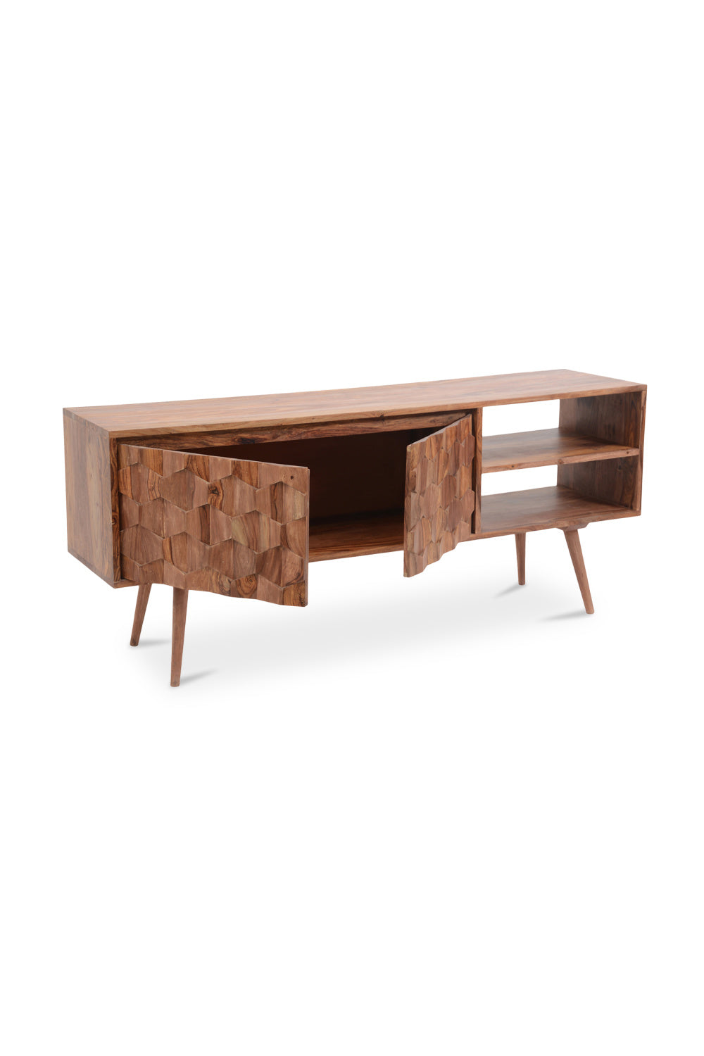 Modern European furniture - Natural Sheesham Media Cabinet - www.oroa.com