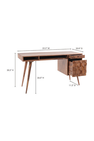   Modern European furniture - Sheesham Wood 2-Drawer Desk - www.oroa.com | Oroa.com
