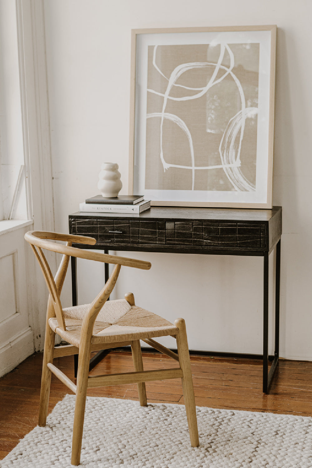 Modern European furniture - Patterned Solid Acacia 2-Drawer Desk - www.oroa.com