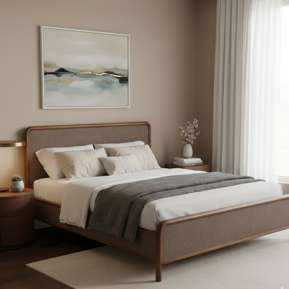 Modern European furniture - Brown Tatami Mat Bed - www.oroa.com