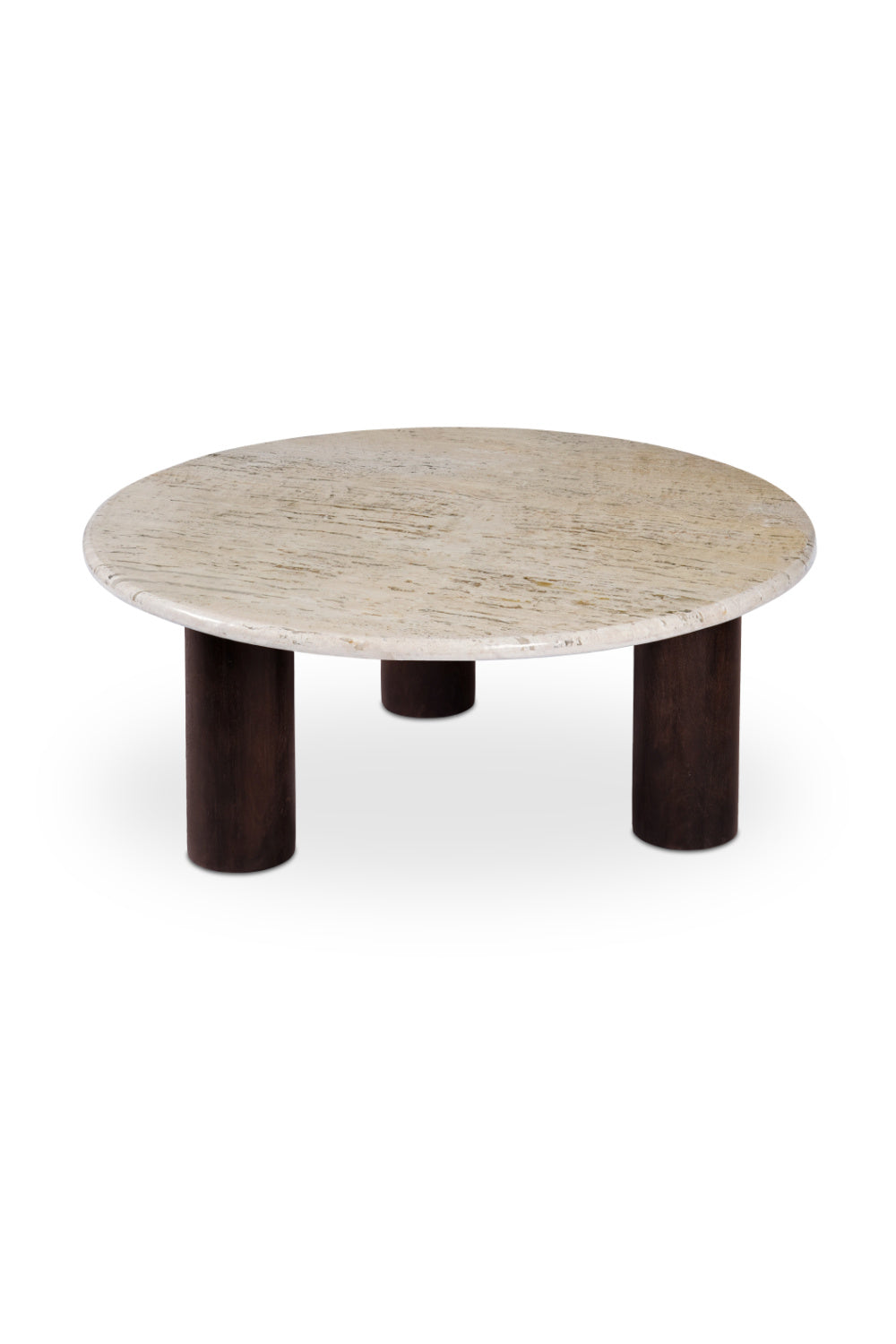 Modern European furniture - Beige Travertine Round Coffee Table - www.oroa.com