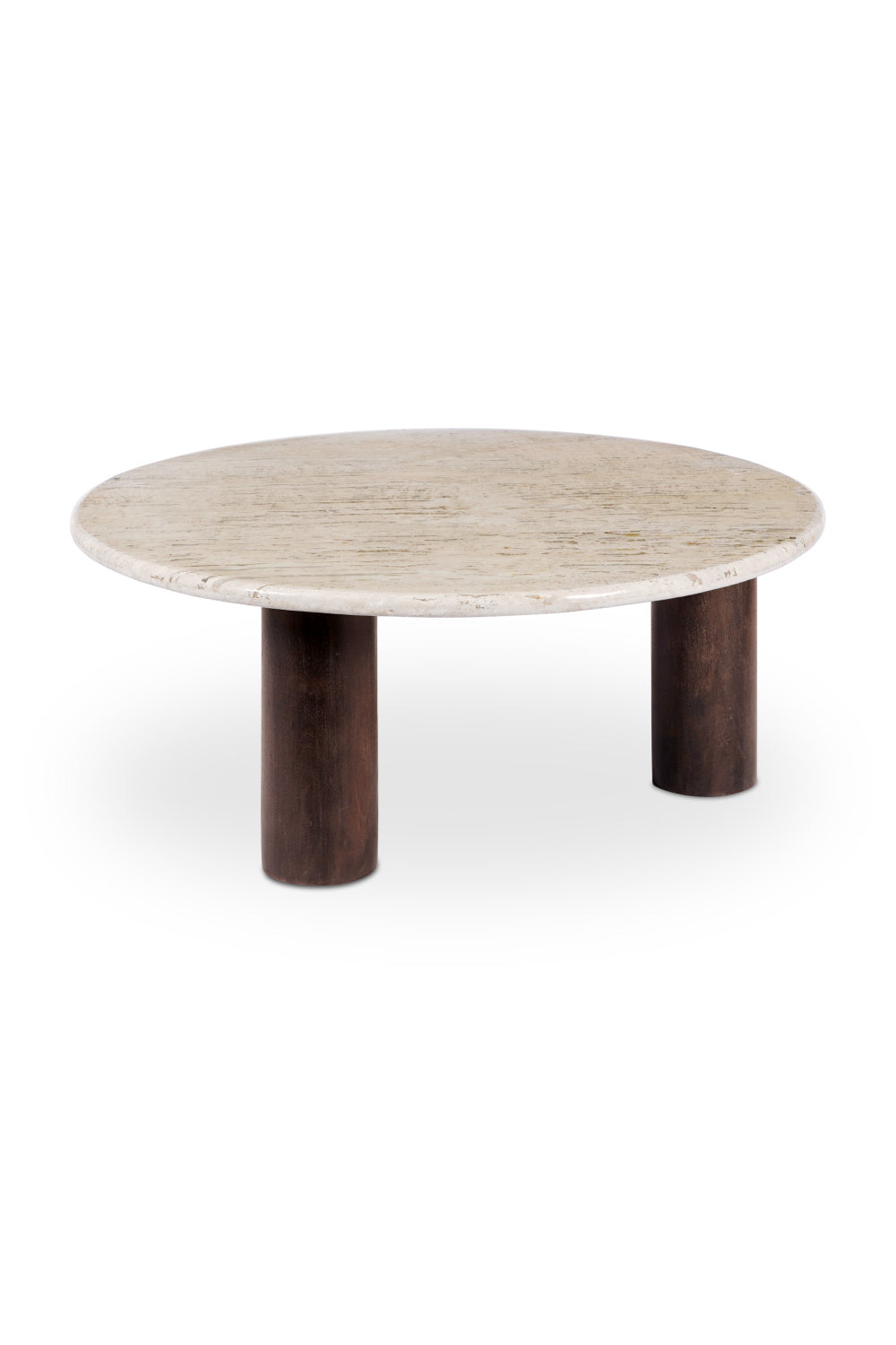 Modern European furniture - Beige Travertine Round Coffee Table - www.oroa.com