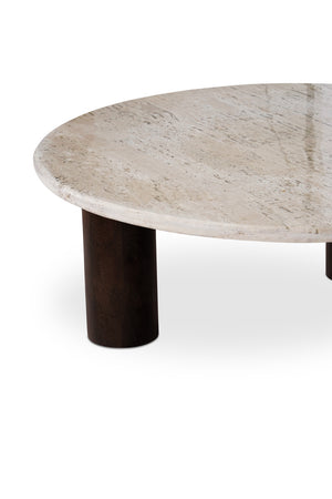 Modern European furniture - Beige Travertine Round Coffee Table - www.oroa.com