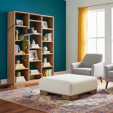 Modern European furniture - Solid Acacia 12-Shelf Bookcase - www.oroa.com