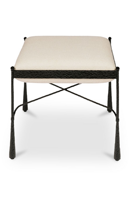 Iron Framed Cream Stool | Novi Living Agne | Oroa.com