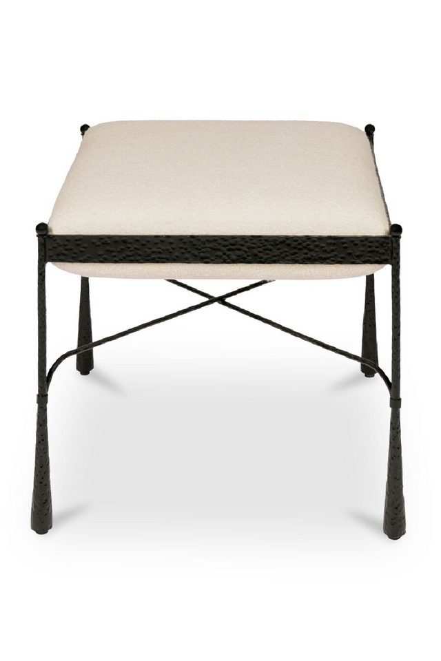 Iron Framed Cream Stool | Novi Living Agne | Oroa.com