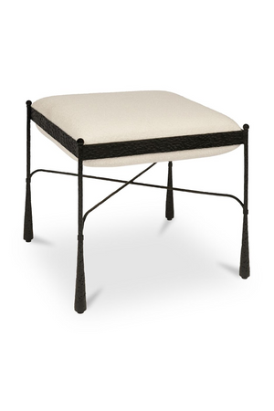 Iron Framed Cream Stool | Novi Living Agne | Oroa.com