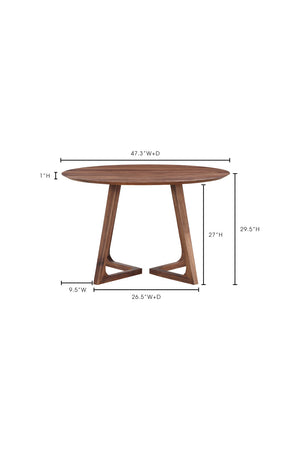 Sculptural Base Round Dining Table | Novi Living Godenza | Oroa.com