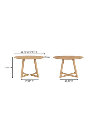 Modern European furniture - Natural Oak Round Dining Table - www.oroa.com