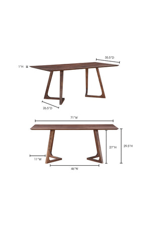 Modern European furniture - Solid Walnut Rectangular Dining Table - www.oroa.com