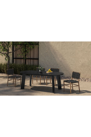 Modern European furniture - Black Woven Outdoor Dining Chair - www.oroa.com