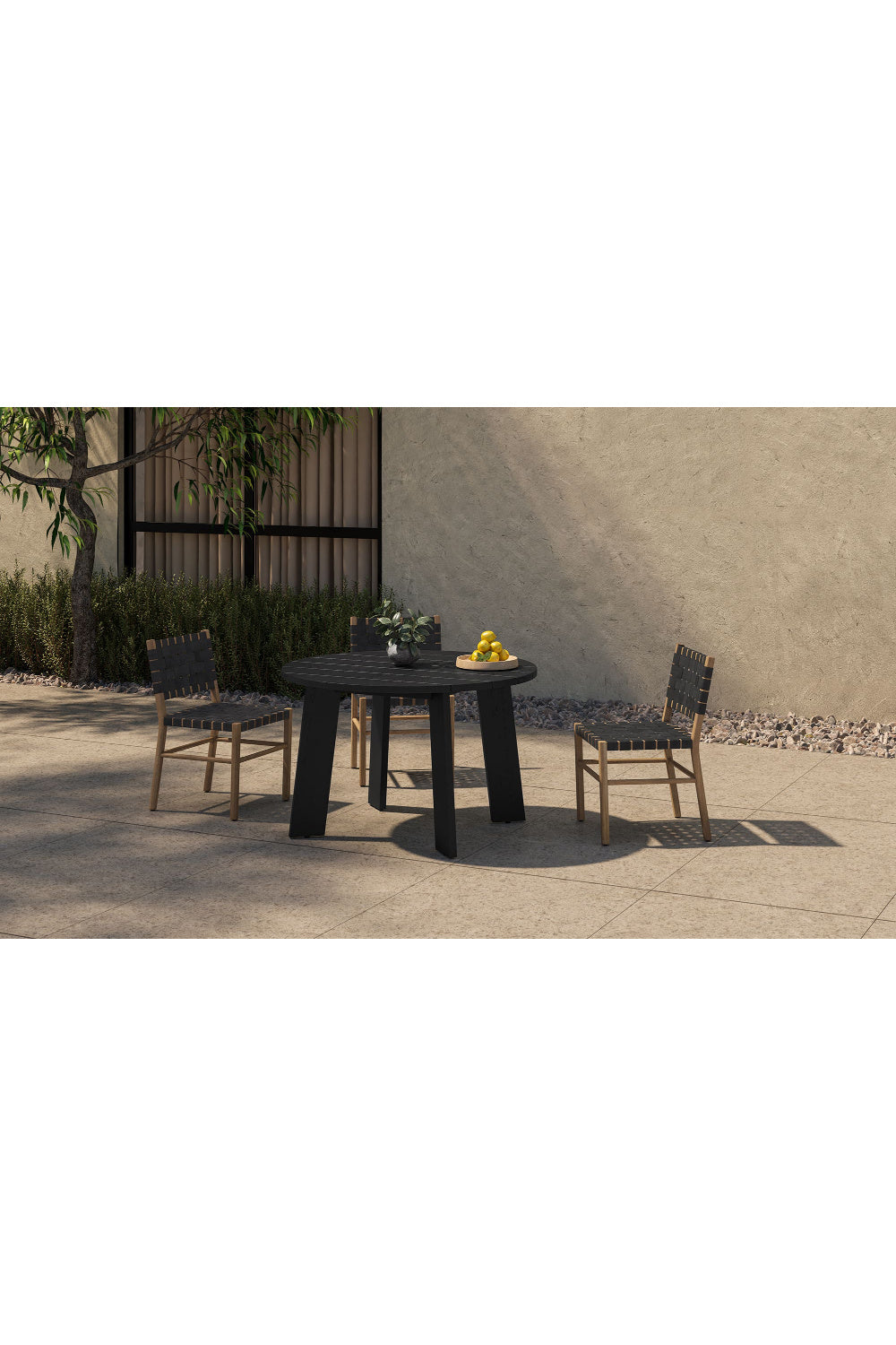 Modern European furniture - Black Woven Outdoor Dining Chair - www.oroa.com
