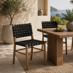   Modern European furniture - Black Woven Outdoor Dining Chair - www.oroa.com | Oroa.com